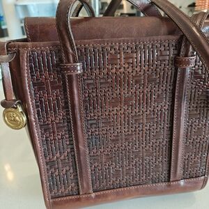 Brahmin Brown Woven Leather Satchel